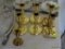 (LR) 7 CANDLEHOLDERS; 7 BRASS CANDLEHOLDERS- 2 PR. ARE BALDWIN- 5 IN. AND 1 UNMARKED PR.- 5 IN AND A