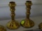 (LR) BRASS CANDLEHOLDERS; PR. OF VIRGINIA METALCRAFTERS CANDLE HOLDERS- 5 IN H