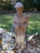 (BACKYD) 3 PC. YARD ART; COMPOSITION STATUE OF ST. FRANCIS- 43 IN H, COMPOSITION COLUMNED PEDESTAL