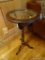 (FRM) CANDLE STAND; PINE AND GLASS TOP CANDLE STAND- 16 IN X 21 IN