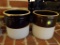 (FRM) CROCKS; PR OF BROWN AND GRAY 1 GAL. CROCKS ( ONE HAS CHIP ON RIM)- 8 IN H