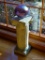 (FRM) BALL ON PEDESTAL; HAND BLOWN MULTI COLORED BALL- SIGNED MSH AND YEAR 2003- 5 IN DIA. AND