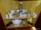 (KIT) CABINET LOT; LOT INCLUDES- LARGE NUMBER OF SALT AND PEPPER SHAKERS, HAND PAINTED PORCELAIN