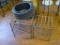 (SHED) PLANT STANDS; 2 MATCHING GRADUATED METAL PLANT STANDS- 12 IN X 12 IN X 13 IN AND 10 IN X 10