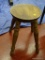 (GARAGE) STOOL; WOODEN 3 LEGGED STOOL- 11 IN X 15 IN