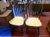 (GARAGE) PR OF CHAIRS; PR. OF BOW BACK PAINTED KITCHEN CHAIRS- 19 IN X 17 IN X 40 IN