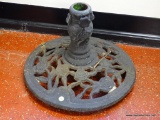 (GARAGE) UMBRELLA STAND; IRON DECORATIVE PATIO UMBRELLA STAND