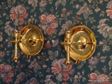 (DR) CANDLEHOLDERS; PR. OF BALDWIN BRASS SHIP'S CANDLEHOLDERS, CAN BE MOUNTED ON THE WALL OR USED ON