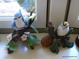 (LR) LENOX BIRD FIGURINES; 2 LENOX BIRD FIGURINES- FEMALE BLUE JAY- 5 IN H AND FEMALE KINGLET- 4 IN