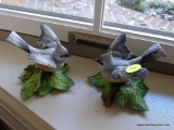 (LR) LENOX BIRD FIGURINES; 2 LENOX TUFTED TITMOUSE BIRD FIGURINES- 4 IN H