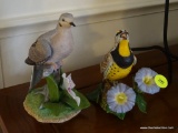 (LR) LENOX BIRD FIGURINES; 2 LENOX BIRD FIGURINES- WESTERN MEADOWLARK- 5IN H AND MOURNING DOVE- 6 IN