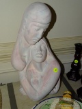 (LR) SCULPTURE; CERAMIC SCULPTURE OF A COUPLE IN PASTEL COLORS- 9 IN X 18 IN