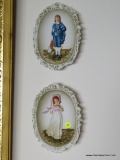 (LR) WALL PLAQUES; 2 PR. OF LEFTON CHINA WALL PLAQUES OF BLUE BOY AND PINK LADY- 6 IN X 9 IN