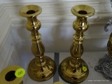 (LR) BRASS CANDLEHOLDERS; PR. OF VIRGINIA METALCRAFTERS CANDLE HOLDERS- 11 IN H