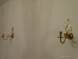 (MASTERBD) PR. BRASS SCONCES; PR. OF VIRGINIA METALCRAFTERS FOR COLONIAL WILLIAMSBURG BRASS WALL