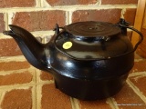 (FRM) KETTLE; ANTIQUE CAST IRON KETTLE- 10 IN X 8 IN