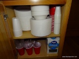 (FRM) CABINET CONTENTS; CONTENTS OF LOWER CABINET INCLUDES LARGE NUMBER OF NEVER USED STYROFOAM