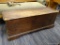 (R2) 19TH CENTURY PINE BLANKET CHEST; 1 BOARD BLANKET CHEST WITH HANDMADE CUT NAILS. HAS REPLACED