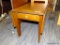 (R3) CHILDS DROP-LEAF TABLE; WOODEN SINGLE DRAWER, DROP LEAF TABLE WITH 2 9.75 IN LEAVES THAT HAVE