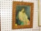 (WALL) FRAMED EARLY 1900'S PRINT; SHOWS A WOMAN IN A SILK GARMENT SITTING WITH HER DAUGHTER. ARTIST