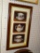 (WALL) FRAMED TEA SET STILL LIFE; BARBARA MACK PRINT OF A FLORAL PAINTED TEA SET WITH GOLD TONE TRIM