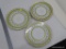 (BAY 6) SET OF THEODORE HAVILAND LIMOGES PLATES; SET OF 3 DINNER PLATES WITH WHITE AND GREEN STRIPES