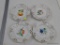 (BAY 6) FRUIT PLATES; DECORATIVE FRUIT PLATES, SET OF 4 WHITE FRUIT PLATES WITH APPLIED FRUIT