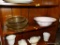 (BAY 6) SHELF LOT OF ASSORTED DISHES; CONTAINS A PFALTZGRAFF LARGE WHITE SERVING BOWL AND 5 PYREX