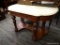 (R2) EMPIRE STYLE DRESSING TABLE; MARBLE TOP MAHOGANY TABLE WITH A SINGLE DOVETAIL DRAWER, HAS 2