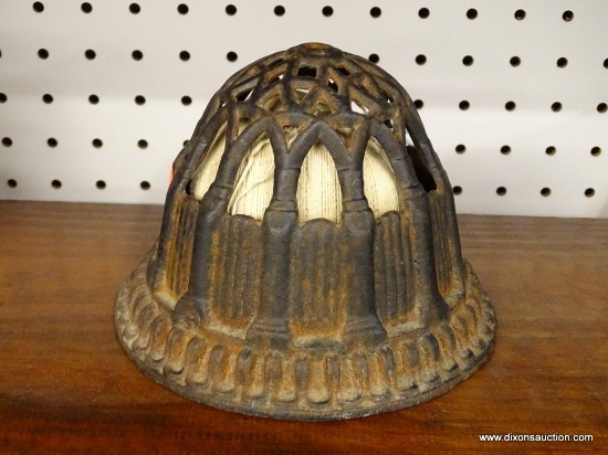 (R1) CAST IRON STORE STRING HOLDER; DOME SHAPED, CAST IRON STRING HOLDER WITH COLUMN RELIEF