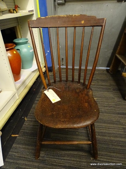 (R1) STEP-DOWN WINDSOR SIDE CHAIR; EXCEPTIONALLY NICE STEP-DOWN, WINDSOR SIDE CHAIR WITH BAMBOO