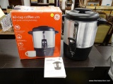 (R4) GE COFFEE URN; 40-CUP COFFEE URN WITH GENTLE, WARMING TECHNOLOGY. COMES IN ORIGINAL BOX.