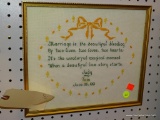 (WALL) FRAMED NEEDLEPOINT MARRIAGE QUOTE; QUOTE READS 