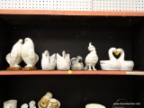 (BAY 6) LOT OF ASSORTD FIGURINES AND PLANTERS; 7 PIECE LOT OF ASSORTED BIRD FIGURINES AND PLANTERS