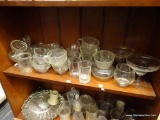 (BAY 6) SHELF LOT OF ASSORTED GLASSWARE; 2 MARGARITA GLASSES, 16 ASSORTED PUNCH GLASSES, AND 4 GLASS