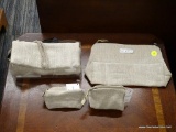 (R2) COIN PURSE, COSMETIC BAGS, AND JEWELRY ROLL; 4 PIECE LOT TO INCLUDE OBJECTS OF DESIRE BEIGE