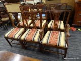 (R2) FEDERAL STYLE DINING ROOM CHAIRS; SET OF 6 SOLID MAHOGANY CHAIRS TO INCLUDE 5 SIDE CHAIRS AND 1