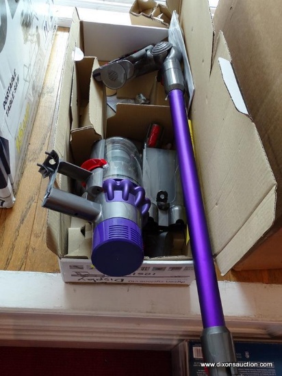 (WINDOW) DYSON ANIMAL VACUUM; CYCLONE V10, CORDLESS STICK ANIMAL VACUUM. UP TO 60 MINUTES OF CORD