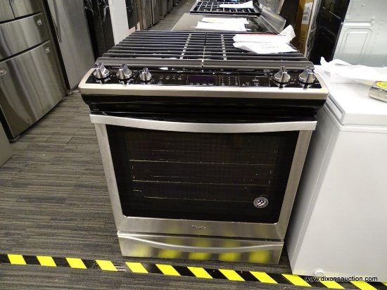 WHIRLPOOL 5 BURNERS 5.8-CU FT SELF-CLEANING CONVECTION SLIDE-IN GAS RANGE (STAINLESS STEEL). TAKE ON