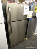 FRIGIDAIRE 18 CU. FT. TOP FREEZER REFRIGERATOR (STAINLESS STEEL). THIS FRIGIDAIRE TOP-FREEZER