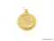 1936 GOLD PLATED BUFFALO NICKLE IN GOLD BEZEL NECKLACE PENDANT.