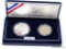 1991-1995 WORLD WAR II 50TH ANNIVERSARY COMMEMORATIVE COINS. 2 COIN PROOF SET. COMES IN PRESENTATION