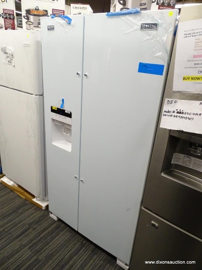 MAYTAG 24.5-CU FT SIDE-BY-SIDE REFRIGERATOR WITH ICE MAKER (WHITE). THIS SIDE-BY-SIDE REFRIGERATOR