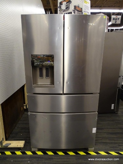 WHIRLPOOL 24.5-CU FT 4-DOOR FRENCH DOOR REFRIGERATOR WITH ICE MAKER (FINGERPRINT-RESISTANT STAINLESS