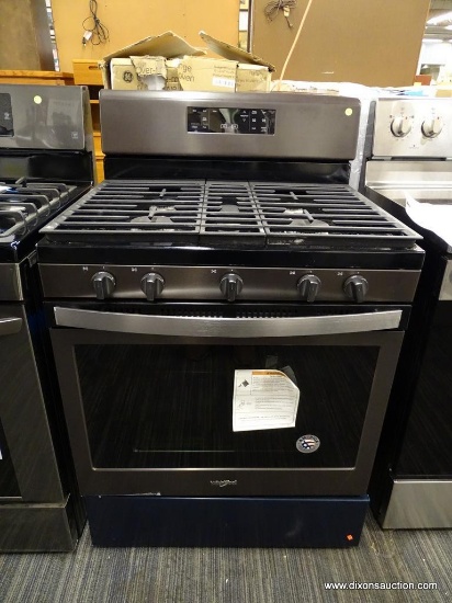 WHIRLPOOL 5.0 CU. FT. GAS RANGE WITH SELF-CLEANING OVEN AND CENTER OVAL BURNER IN STAINLESS STEEL.