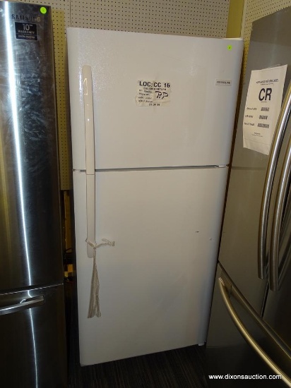 FRIGIDAIRE 20.4-CU FT TOP-FREEZER REFRIGERATOR (WHITE). 2 FULL-WIDTH GLASS REFRIGERATOR SHELVES GIVE