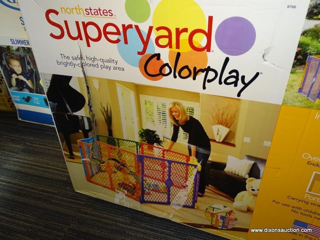 toddleroo by north states superyard colorplay 8 panel freestanding gate