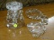 (R3) CANDLE HOLDER WITH HANGING CRYSTALS; GLASS CANDLE HOLDER WITH HANGING CRYSTALS. COMES WITH TWO