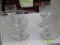 SET OF CRYSTAL CORDIAL GLASSES; 5 PIECE SET OF CRYSTAL CORDIAL GLASSES WITH SAUCER BOTTOMS. LOT ALSO