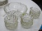 (R3) GLASS SALAD BOWL SET; 8 PIECE SET TO INCLUDE A LARGE GLASS SALAD BOWL, PLASTIC SERVING TONGS,